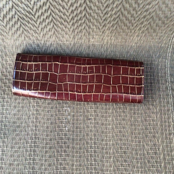 Abas Brown/Gold Alligator Leather Cylinder Clutch